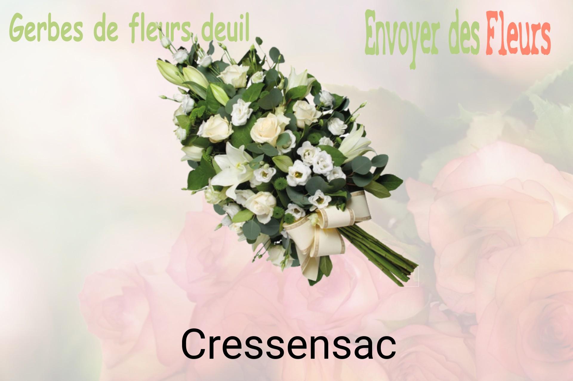 Gerbe de fleurs de deuil livrée à Cressensac